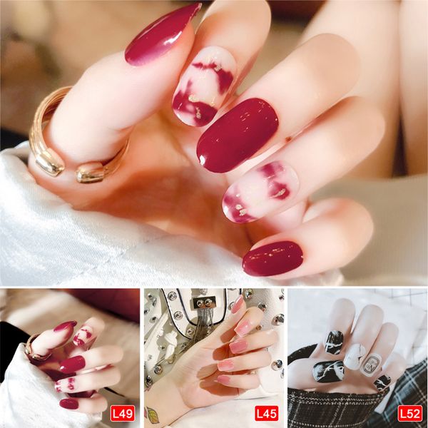 

24pcs/set fake nails tips short square type wedding brides nail art tips decor ---ms, Black