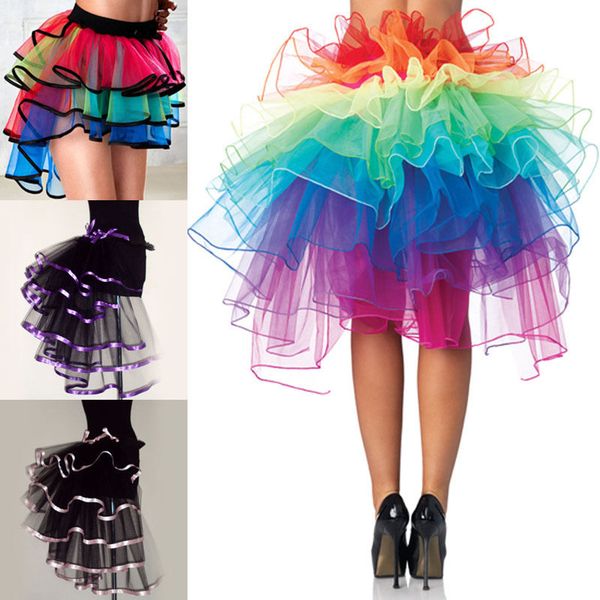 

women costume ball gown party tulle tutu skirt underskirt fancy skirt fashion ruffle, Black