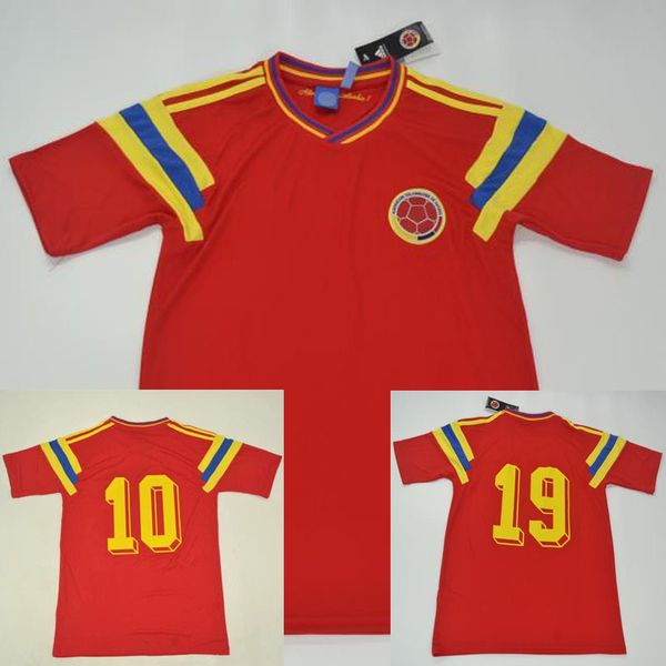 

Colombia 1990 Retro soccer jersey Valderrama Guerrero red classic commemorate antique Collection vintage football shirt Camiseta