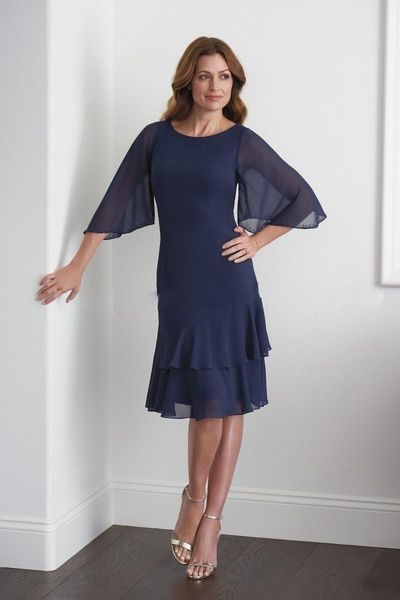 

2020 navy mother of the bride dresses with beaded flare sleeves plus size mother of the groom dress wedding guest gown, Black;red