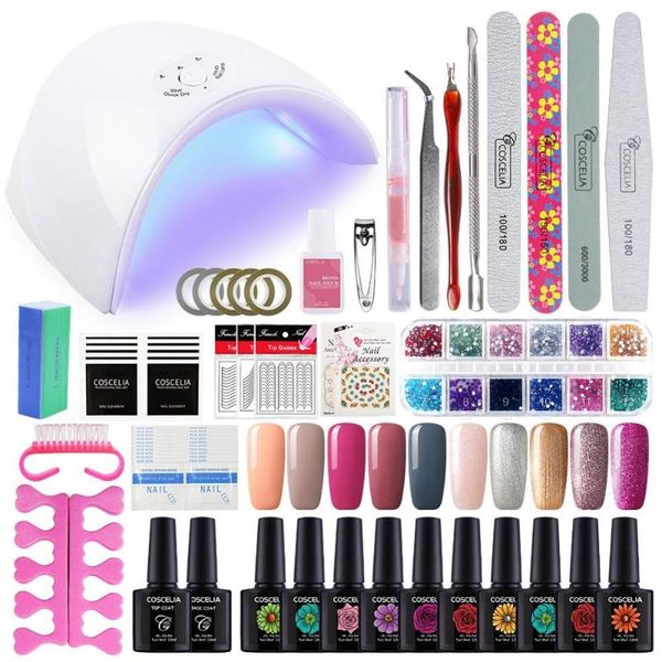 

nail kit 36w uv lamp 10 color soak off gel nail coat gel nail polish kit manicure set electric manicure handle kit