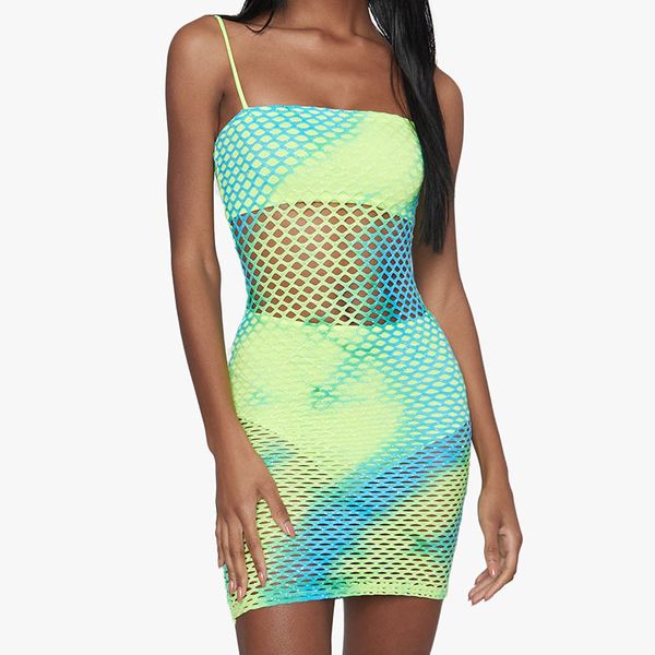 Acheter 2019 Sexy Femmes Résille Maille Robe Spaghetti Strap Slim Fit Creuse Sur La Plage Dété Robe Club Party Vestidos Rouge Vert De 1708 Du