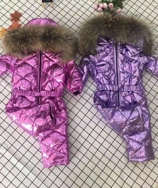 

children's down jacket winter hooded snow wear baby warm outerwear real nature fur collar modis kids clothes down jacket y1662, Blue;gray