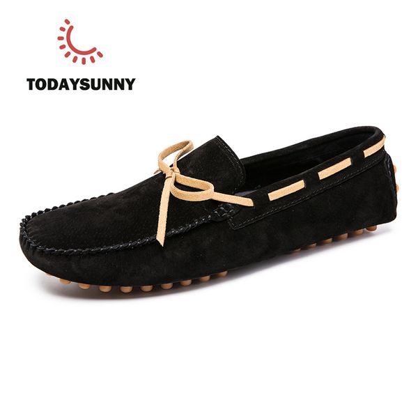 

men's casual shoes british style moccasins genuine leather flats zapatos hombre loafers footwear men winter&sping chaussures, Black