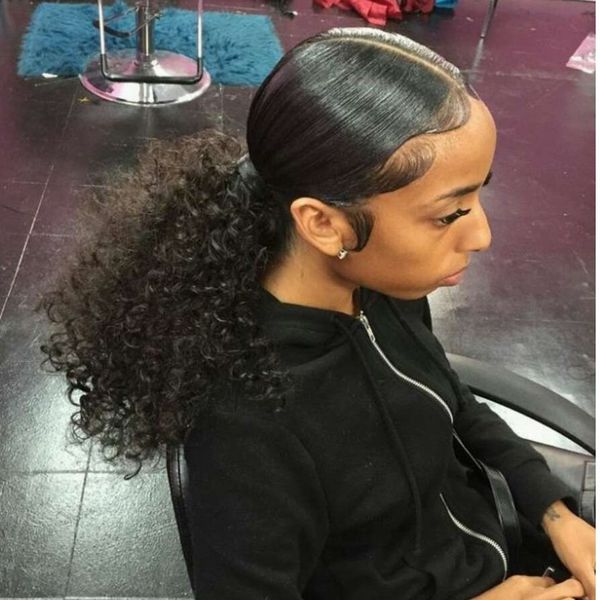 120g Kinky Curly Ponytail Extension Human Hair Ponytails Afro