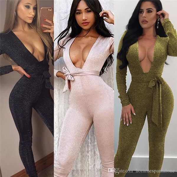 

sping womens designer jumpsuits deep v neck night club rompers ladies holidays casual skinny jumpsuit, Black;white