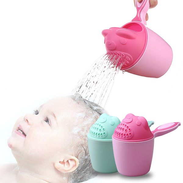 

bath shampoo cup children shower spoons cartoon baby pp plastic cute green, pink