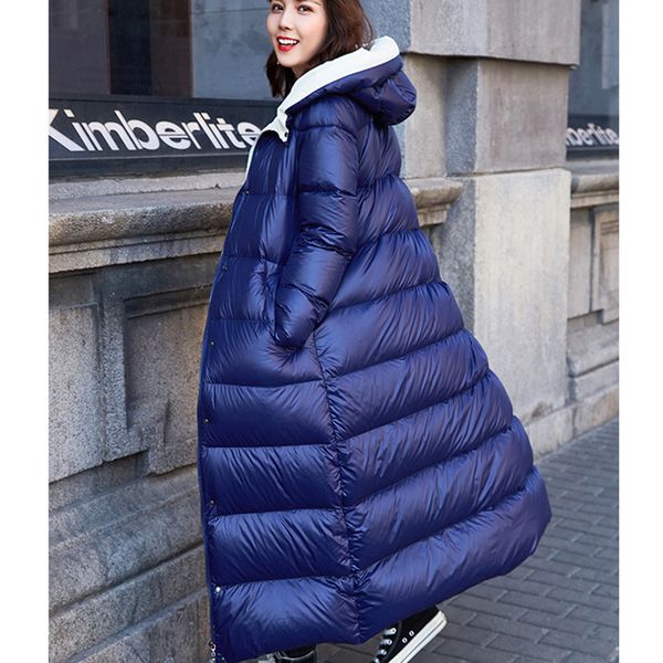 

winter women's light thin fashion down jacket 2018 new hooded long-sleeved white duck down women jacket nuw318, Black