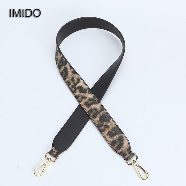 

imido fashion leopard 102cm long bag strap for handbags women pu leather replacement straps shoulder belt accessories red stp112, Black