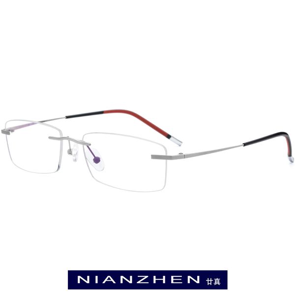 

b titanium rimless glasses frame men women ultralight prescription eyeglasses frame 2019 myopia optical frameless korean eyewear, Black