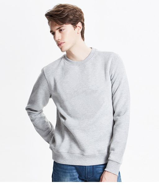 

round neck pullover men's sweater overalls plus velvet thick sweater men rr, Black