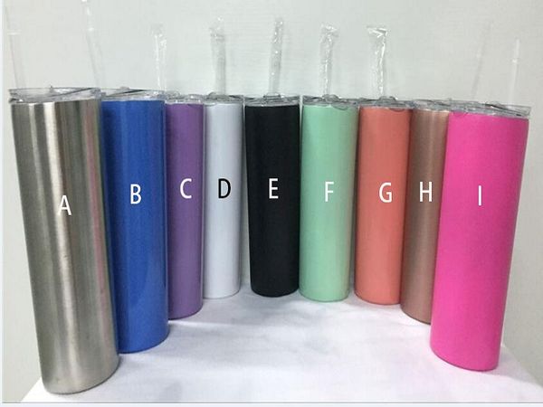 

20oz skinny tumbler wine tumbler stainless steel water bottles straight cups kettles capacity vacuum cups beer glass