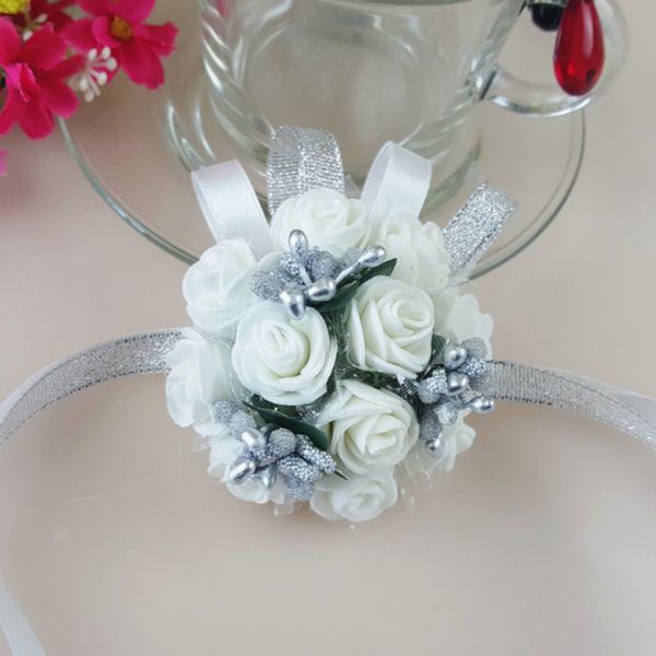 

artificial flowers wrist corsage bridesmaid sisters hand artificial bride flowers wedding dancing party decorations