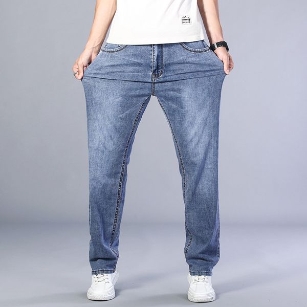 

2020 summer autumn new men jeans business elastic force fashion blue denim trousers new men's smart casual classic stretch jeans