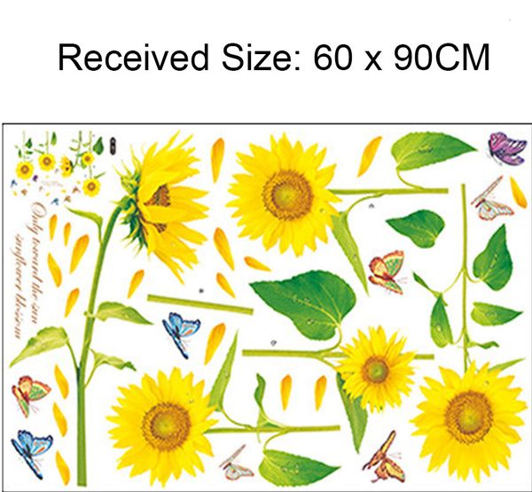Sunflowers Butterfly English Words Wall Quote Sticker Home Decor Kids Room Baby Infant Room Wallpaper Poster Art Appliques Vinyl Wall Art Vinyl Wall