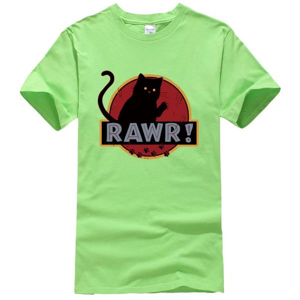

men's t-shirts rawr cat printed men 2021 summer short sleeve male t shirt cotton funny hip hop harajuku streetwear, White;black