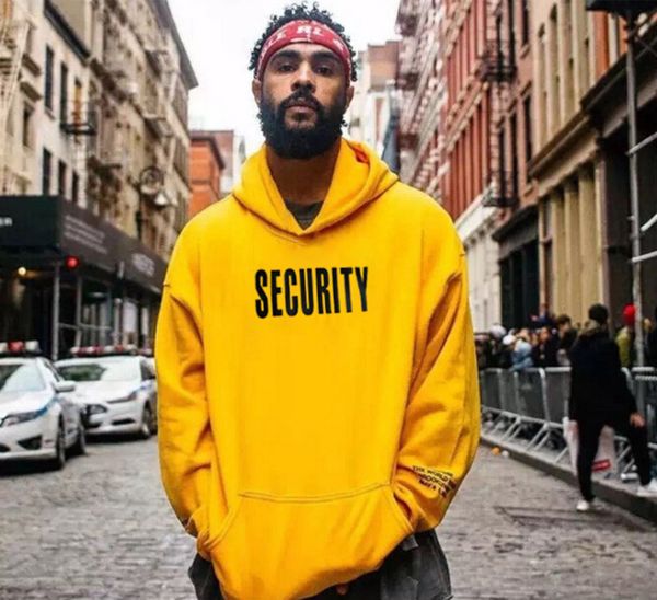 

mens streetwear hoodies security purpose print pullover hooded sweatshirts justin bieber tour loose hip hop sweaters winter casual hoodies, Black