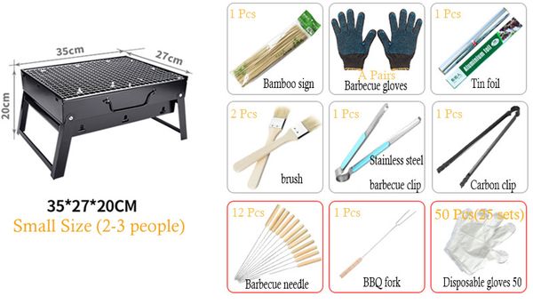 

portable charcoal bbq grill family party outdoor camping barbecue cooking tools and bbq gifts with barbecue steel grill