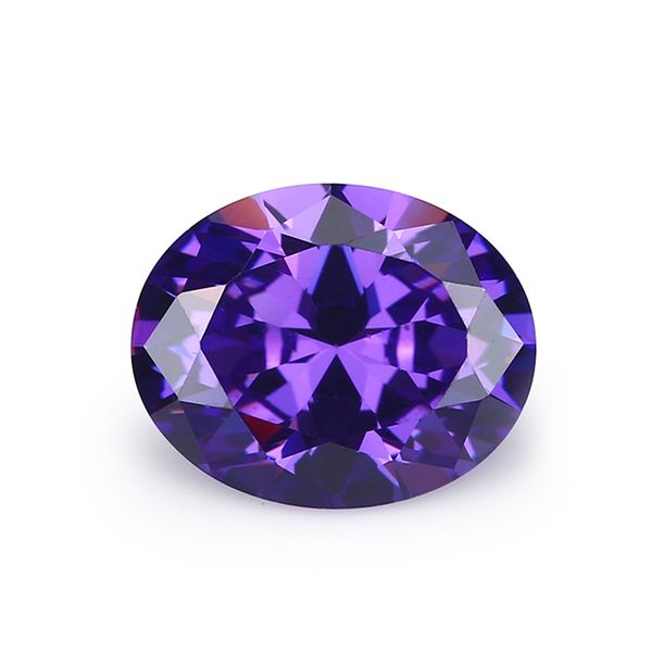 

wholesale 100pcs/ bag bluish violet 8*10 mm oval faceted cut shape 5a vvs loose cubic zirconia ing, Black