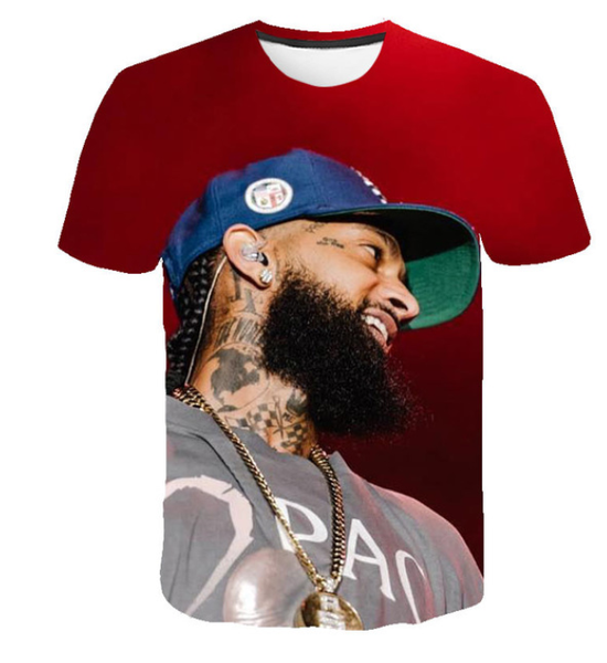 

2019 rapper nipsey hussle 3d printing short t shirt men/women harajuku hip hop short sleeve t shirt nipsey hussle cool streetwear q992, White;black