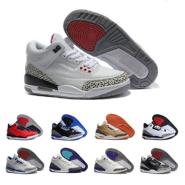 

3 dj khaled grateful mens basketball shoes fire red 3s jth katrina pure white sport blue varsity red cement city of flight j3 sneakers, Black