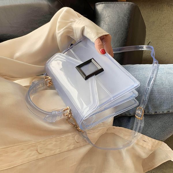

clear pvc crossbody bags for women 2020 summer new messenger bags candy color fashion handbag plastic design cute shoulder