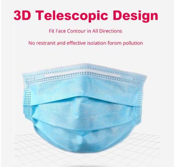 

ce fda disposable mask non woven face masks 3 layer anti-dust waterproof mask ply respirator soft breathable mouth safety c05