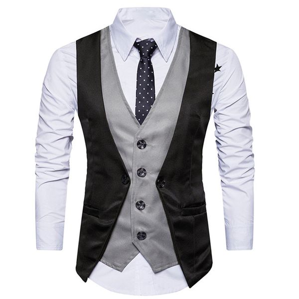 

men formal tweed check double breasted waistcoat retro slim fit suit jacket chalecos para hombre dress vests for men slim fit, Black;white