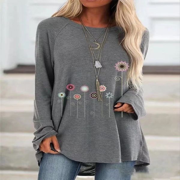 

2019 печатается с длинным рукавом круглый воротник футболки женщина 2019 напечатаны длинный рукав круглый воротник футболки женщина, White