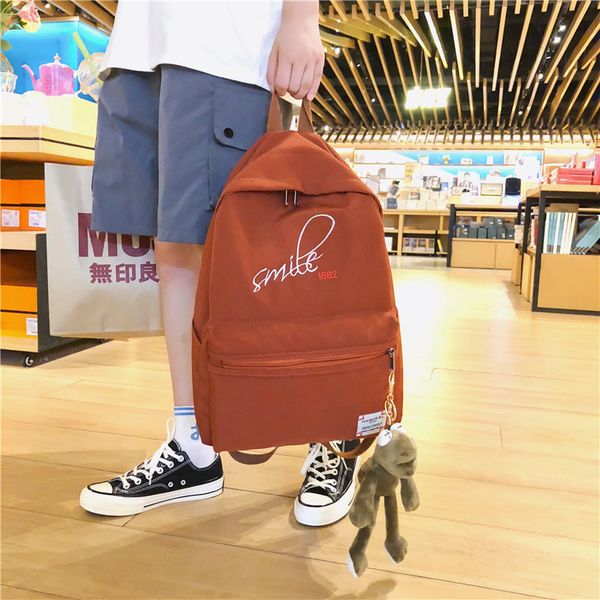 

2020 exquisite embroidery women backpack female waterproof nylon backpacks frog hanging schoolbag for teenage girls mochila