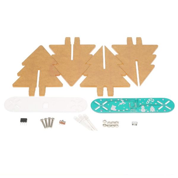 

diy full color changing led acrylic 3d christmas tree electronic learning kit green pcb board+transparent acrylic