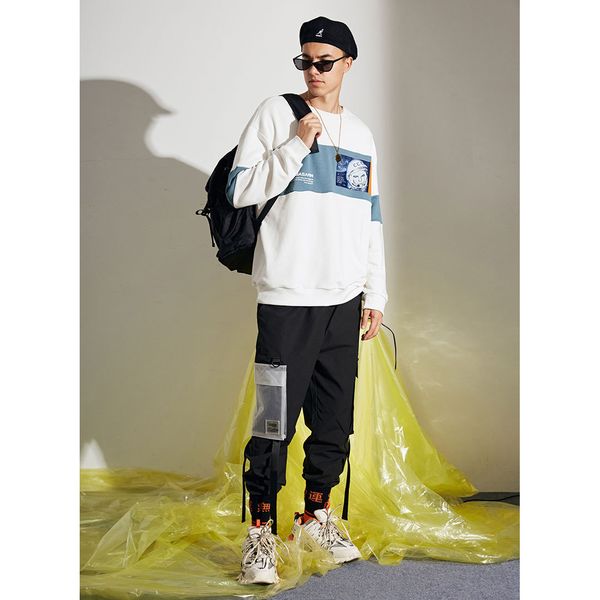 

mens brand hoodie sweater 2019 designer astronauts printing casual hoodies mens luxury fashion loose hoodie asian size, Black