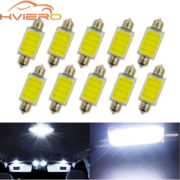 

10x белый cob 12smd 31 мм 36 мм 39 мм 42 мм c5w c10w автомобильные светодиодные дверные лампы купол гирлянда огни чтение задний фонарь dc 12