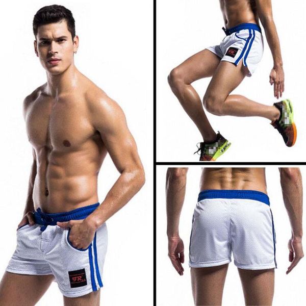 

shorts men running quick dry workout bodybuilding gym shorts sports fitness jogging pocket tennis training short, White;black