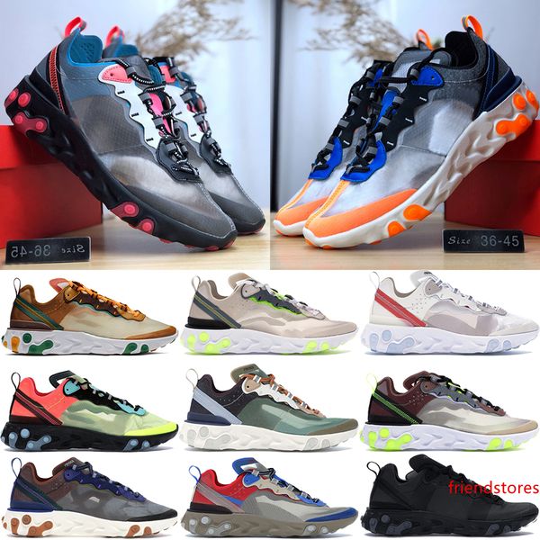 

2020 react element 87 55 undercover mens running shoes blue chill solar red sail light bone triple black men women designer trainer sneakers