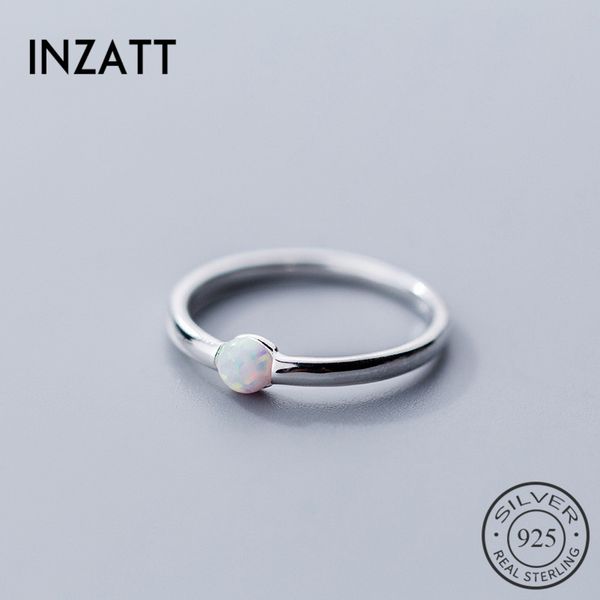 

inzagenuine 925 стерлингового серебра цвет круглый опал кольцо для женщины ну вечеринку классический минималистский ювелирные изделия указат, Golden;silver