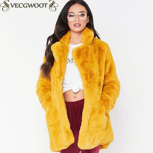 

women autumn winter new faux fur coat women loose long sleeve solid color warm fashion coat large size long fur1, Black