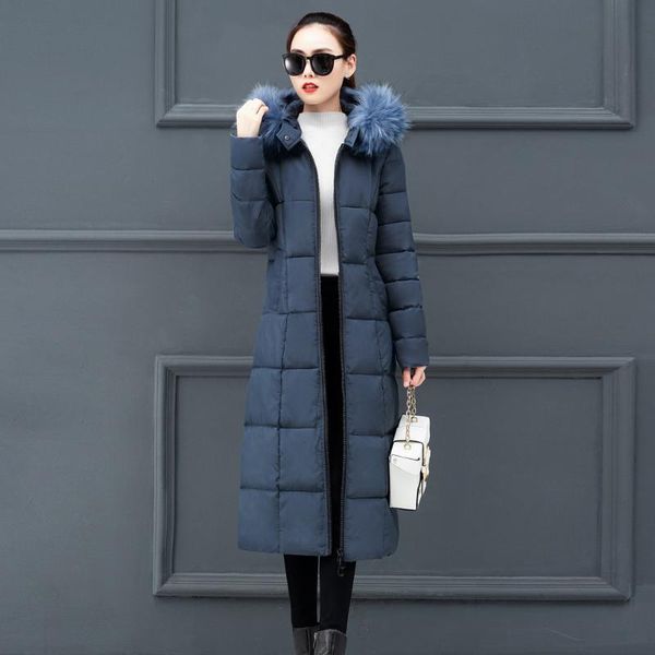 

winter jacket women plus size womens parkas outerwear faux fur hooded coat duck down long womens parka jacket windbreaker#3, Black