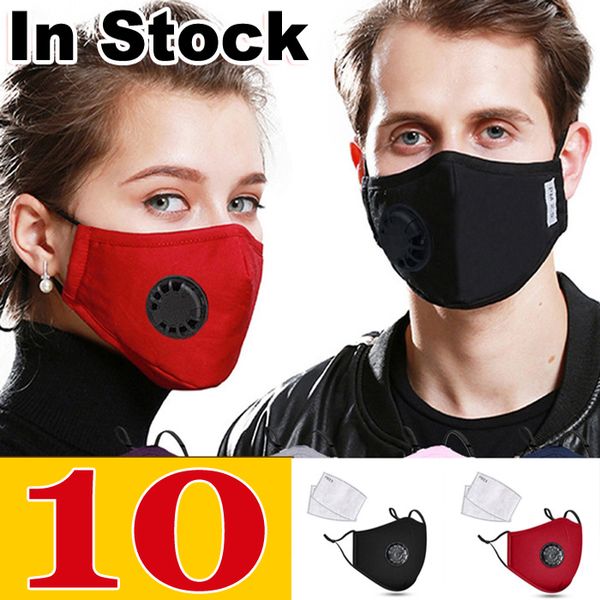 

new in stock 10 pcs fashion air purifying filter reusable washable face mask + 2 mask filters pad fast delivery