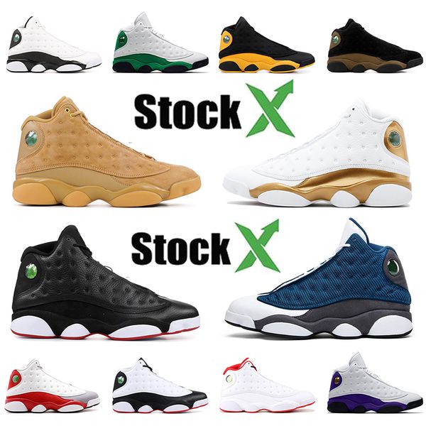 

2020 new stock x wholesale wheat dmp hyper men basketball shoes 13s flint lucky green melo class cap and gown sport sneakers trainer