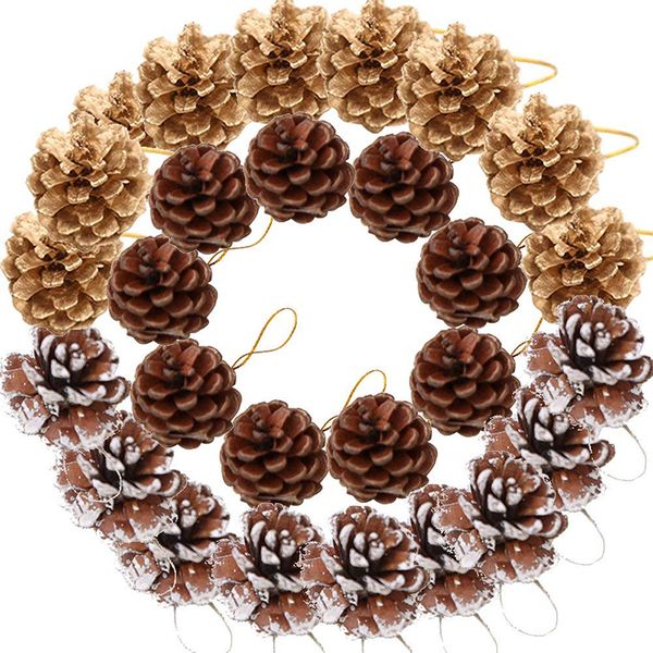 

jeebel 9pcs christmas decoration pine cones pinecone xmas new year holiday party decoration ornament for home supplies