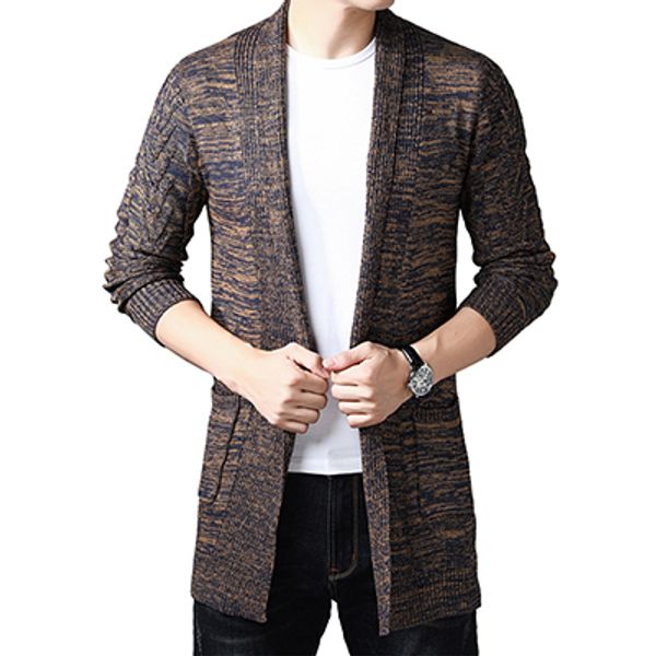 

new arrival autumn spring fashion medium long men's outwear sweater men cardigan sweaters long coats man jackets, White;black