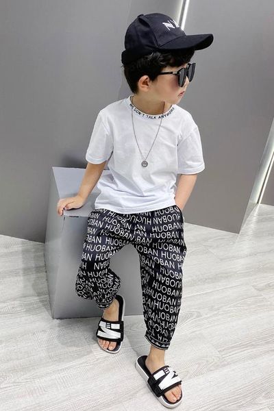 

2020 new mosquito proof trousers summer boy summer casual clothes fashion children's wear, White