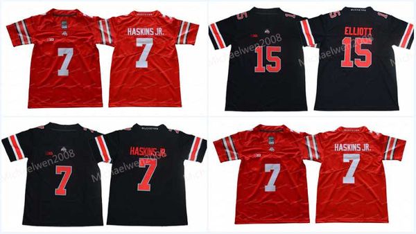 Jerseys de futebol estadual Buckeyes Junta Jersey NCAA Ohio 7 Dwayne Haskins Jr. 15 Ezequiel Elliott College Jerseys de alta qualidade