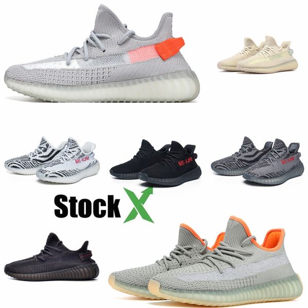 

v2 kanye west reflective orange bone wave runner men women running shoes sneakers solid grey analog tael carbon blue designer shoes #qa111