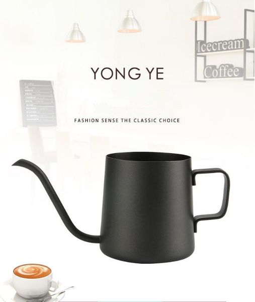 

coffee kettle teapot teflon 250ml hand-brewed coffee pot hang ear pot 304 stainless steel fine mouth fine mouth pot