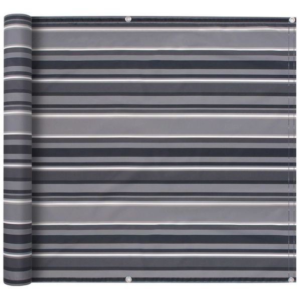 

balcony screen fabric oxford 75 x 600 cm gray strip garden sets
