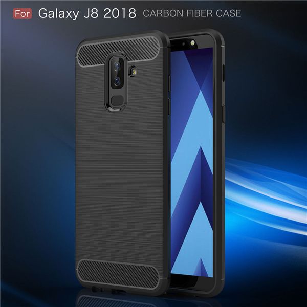 

горячие продажи обложка для samsung galaxy j2 j3 j4 pro prinme j5 j6 плюс j7 max j8 телефон коробка чехол силиконовый tpu углеродного волокн