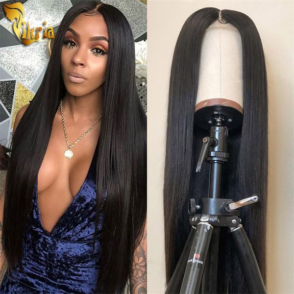 

silky straight brazilian indian virgin hair full lace human hair wig lace front wig natural hairlin 130% density for black women, Black;brown