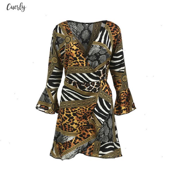 

women dress holiday long sleeve snake printed flare sleeve dress autumn spring short mini dresses vestidos designer clothes, Black;gray